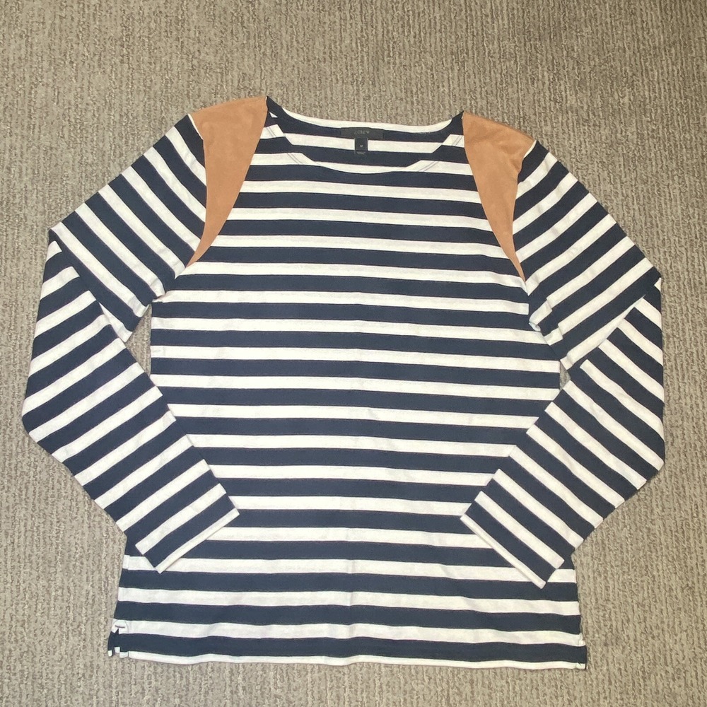J Crew Womens M Classic Long Sleeve Shirt Faux Suede Equestrian Old Money